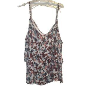 Torrid White W/ Colorful Butterfly Print Tank Top Blouse Plus Sz 3X